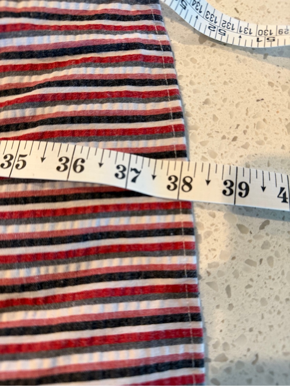 LOFT Red and White One-Shoulder Summer Striped Mini Dress - Picture 4 of 6